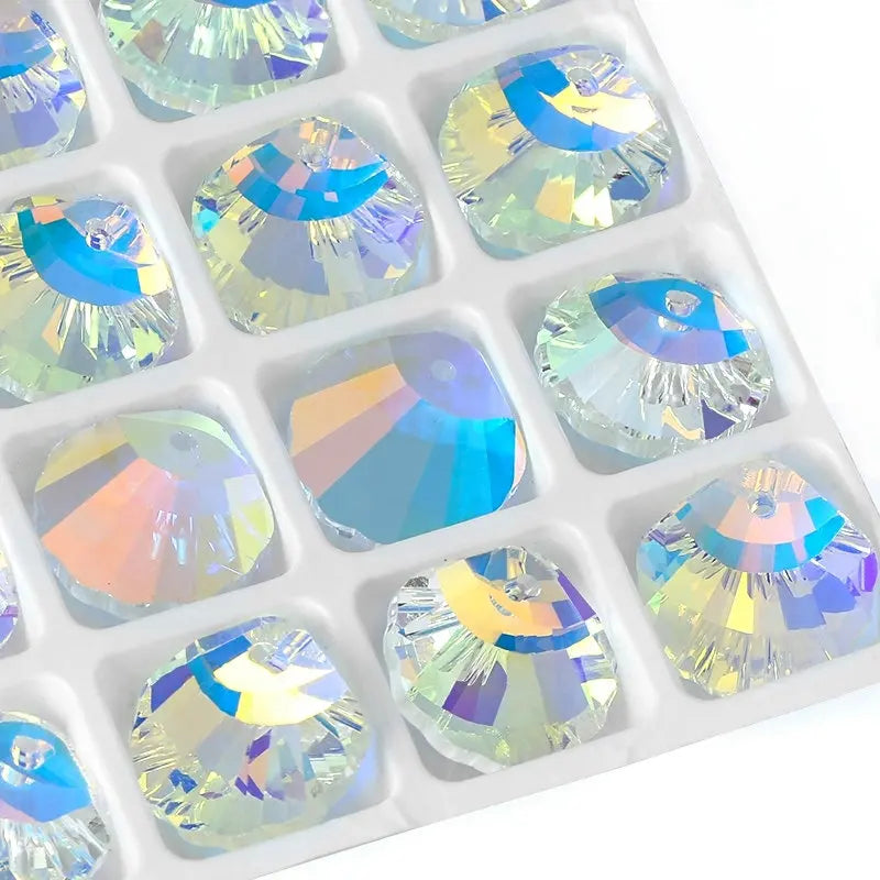 QIAO Shell Crystal Charms Beads 12Pcs Jewelry Making Kit