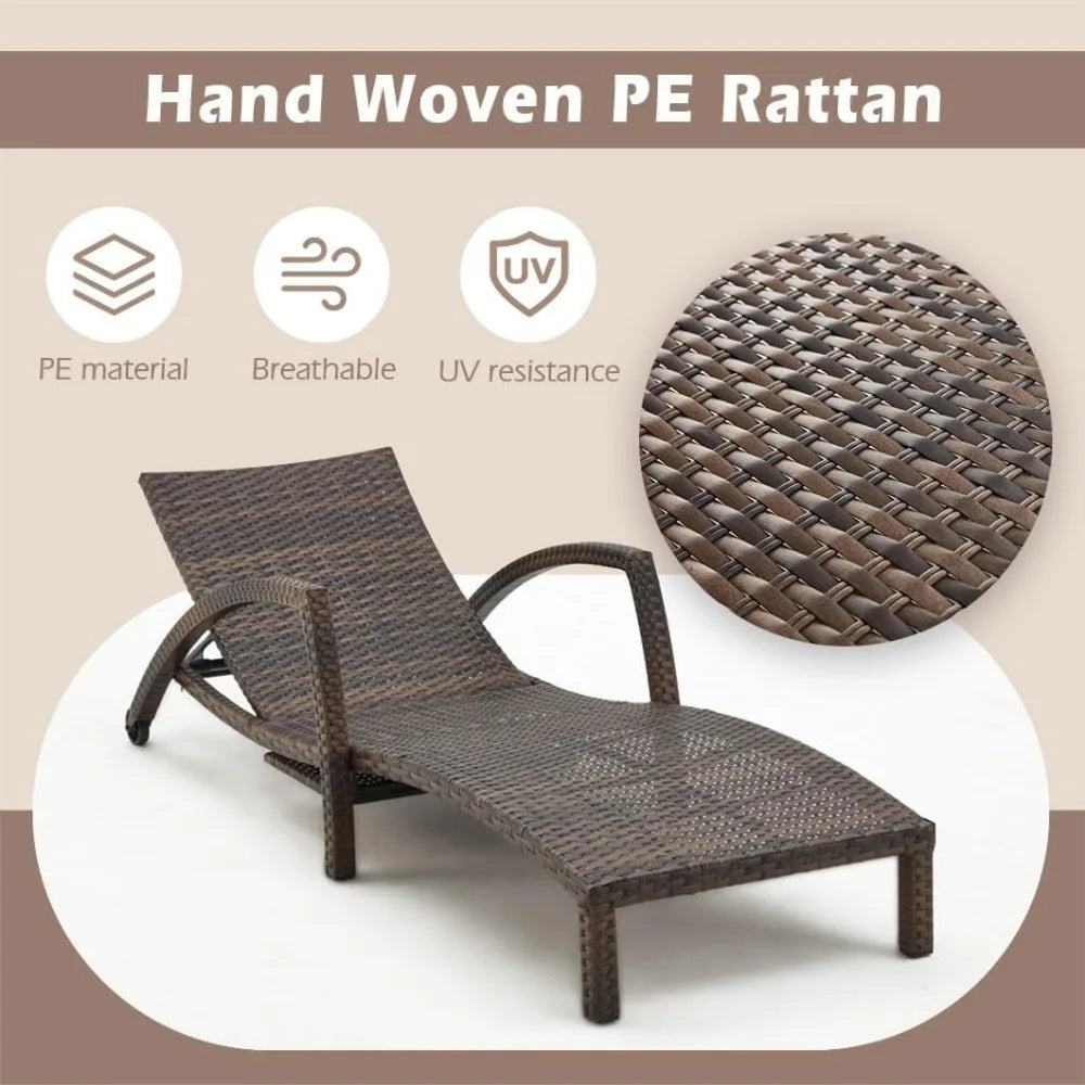 Tangxu Outdoor Wicker Chaise Lounge Chairs Set of 2