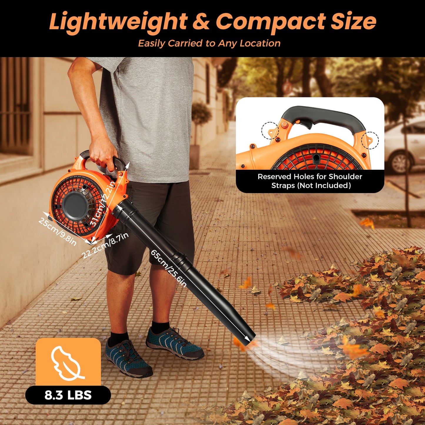 Bymaocar Handheld Gas Leaf Blower for Debris Cleaning