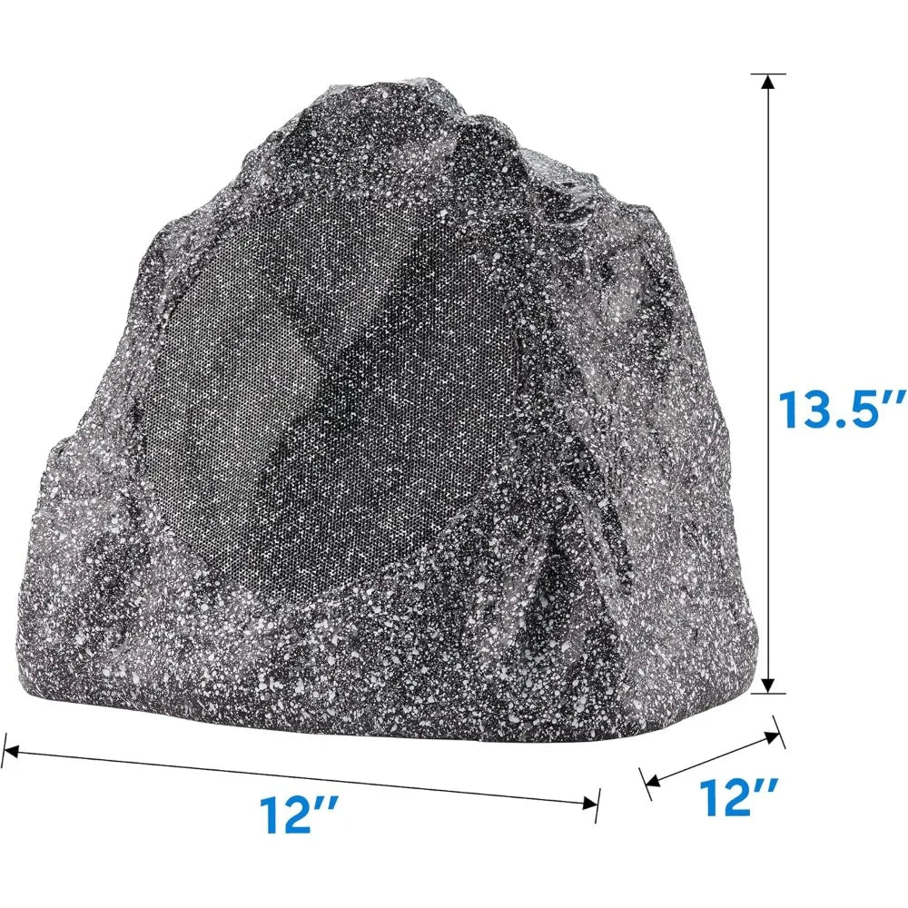 Granite Grey Outdoor Rock Speaker Set for Deck and Garden