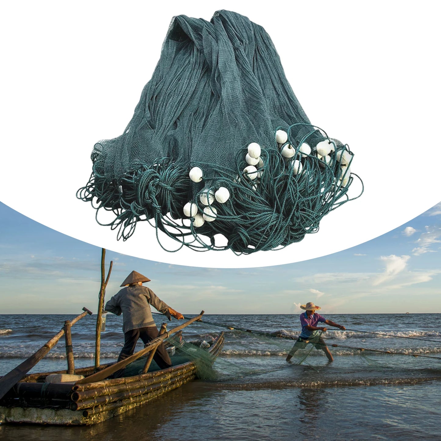 6.5x33ft Fishing Drag Net for Sea Lake and River Use