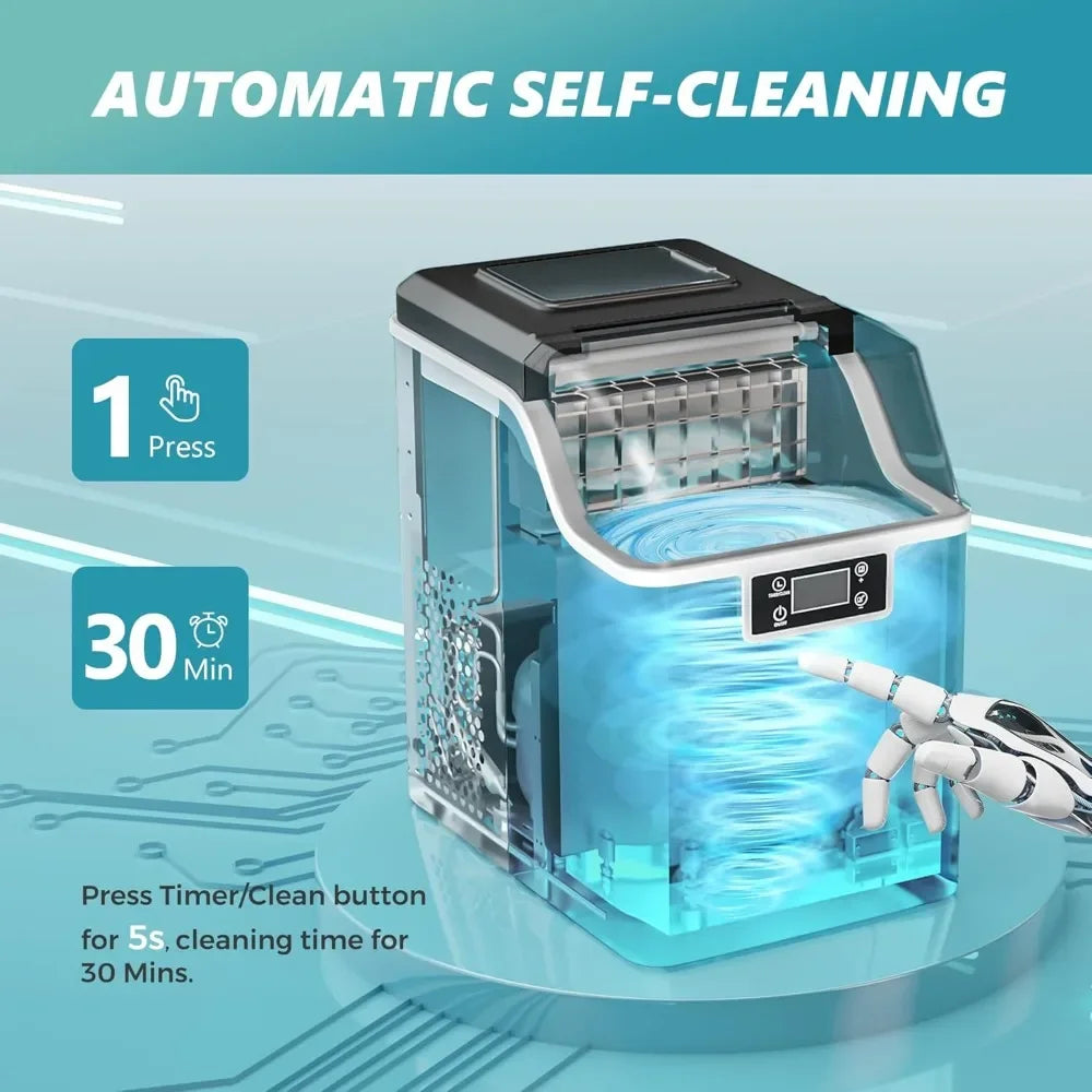 Portable Ice Cube Maker Machine 45Lbs Per Day Perfect for Home