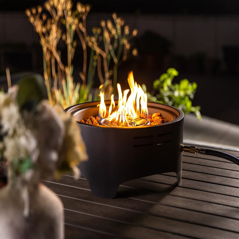 Portable 15 Inch Tabletop Fire Pit for Camping and Patio Use