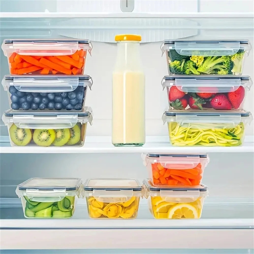 24pcs Reusable Kitchen Storage Container Set with Flip Lids