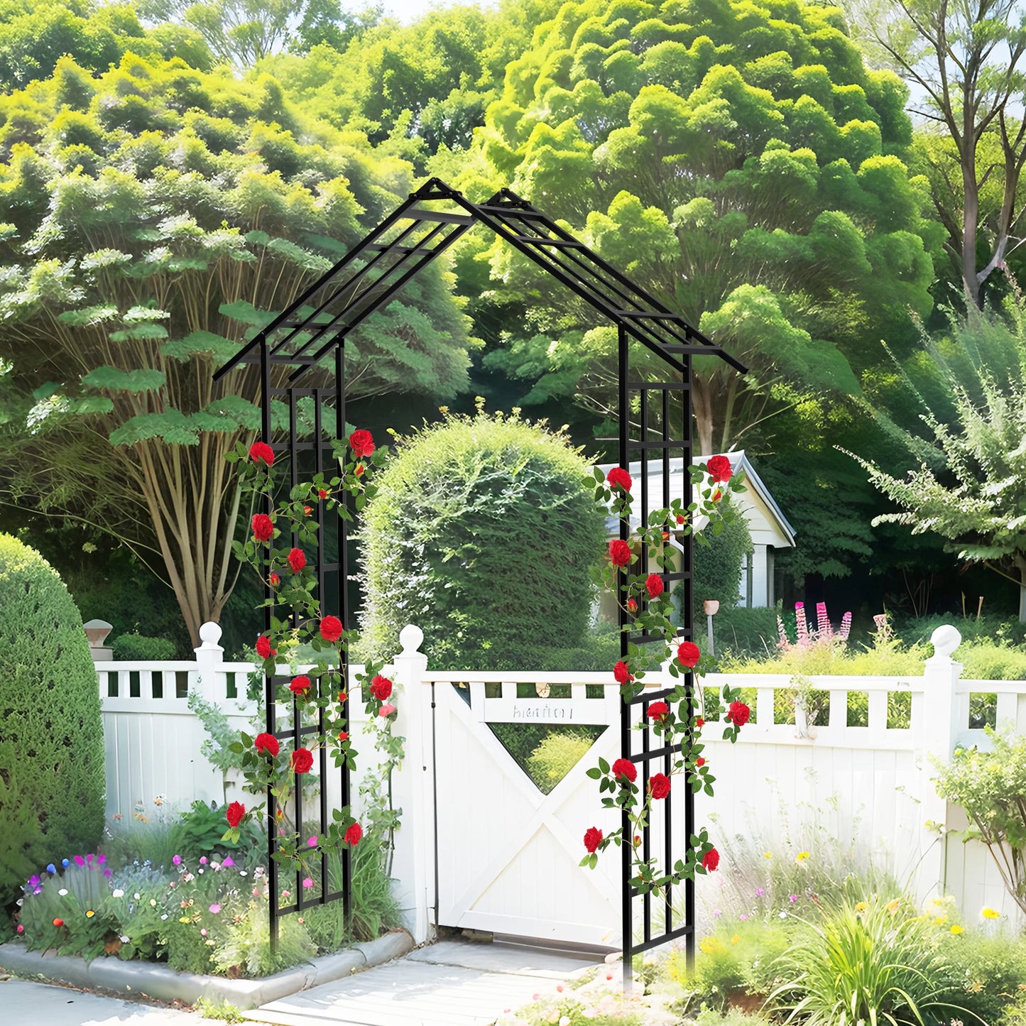 Adjustable Metal Garden Arch for Climbing Plants and Roses