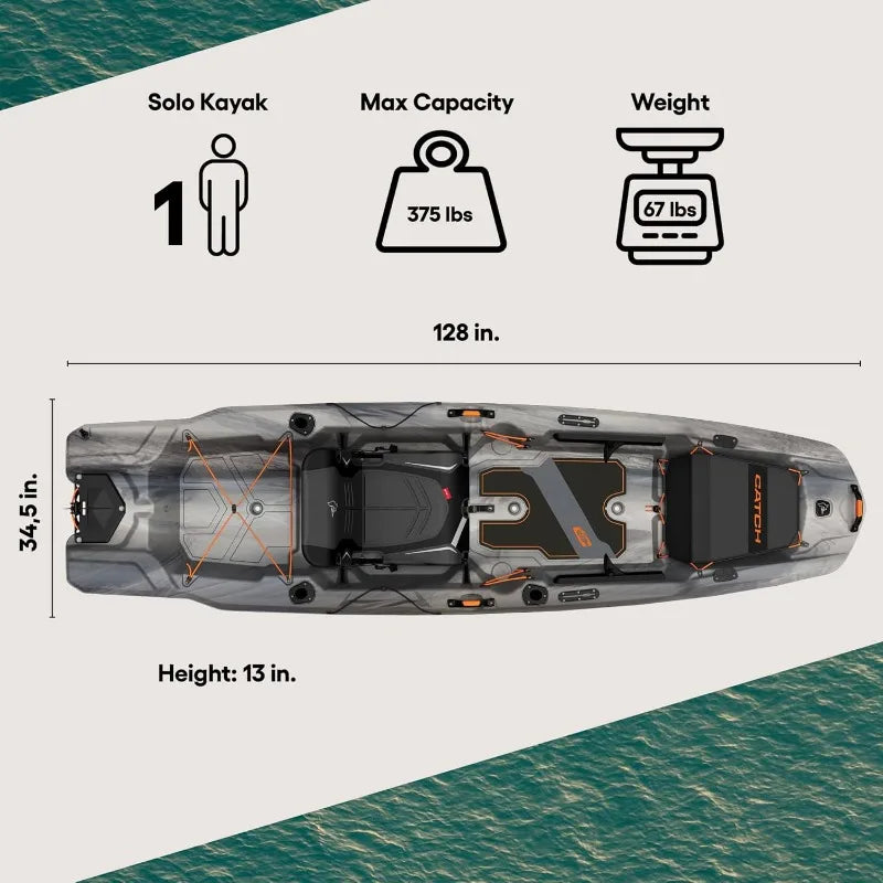Catch Mode 110 Premium Angler Kayak with Lawnchair 10.5 ft