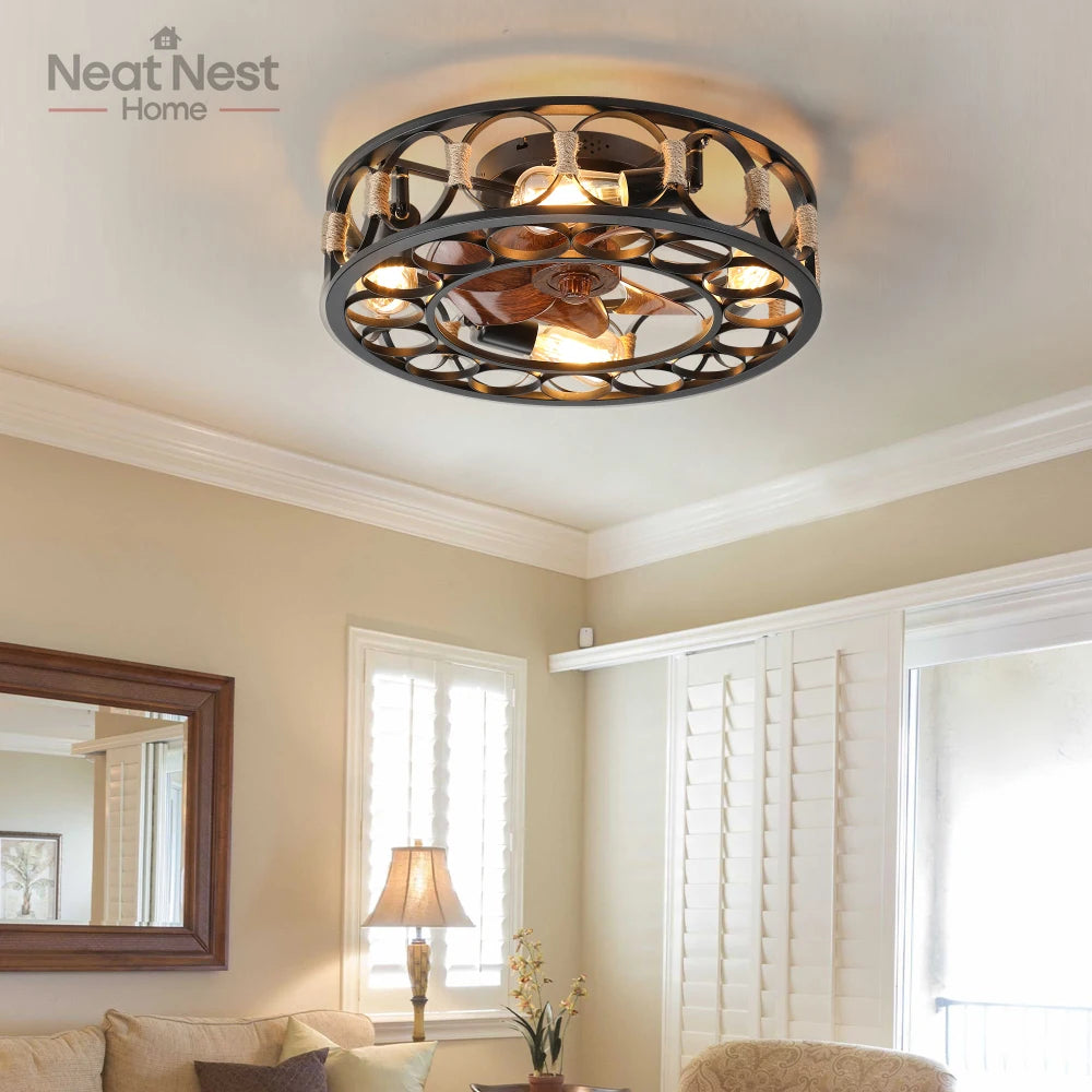Modern Silent Ceiling Fan with Lights and Remote Control