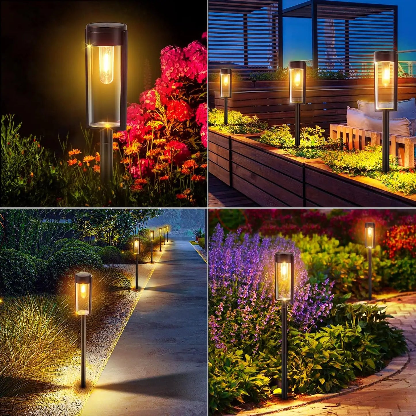 Upgraded Solar Pathway Lights 6/12 Pack for Outdoor Use