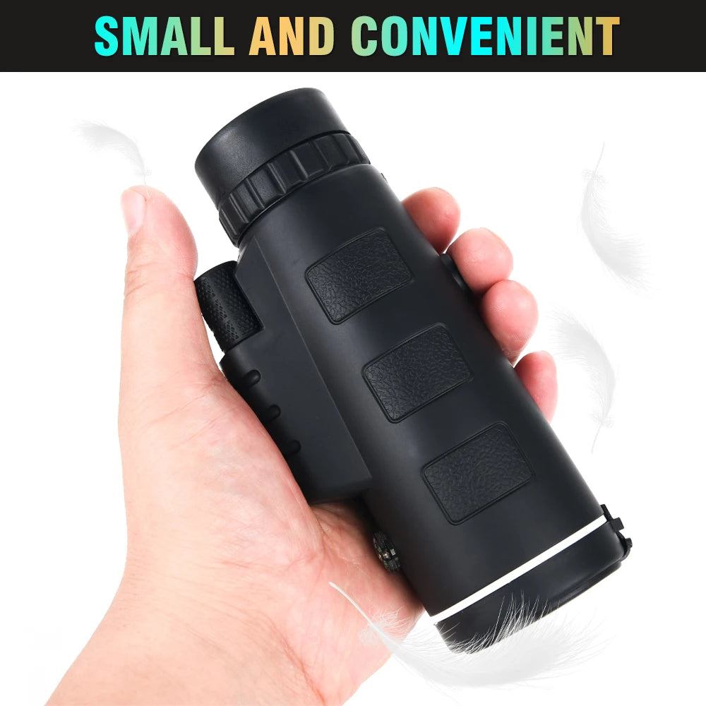 80x100 HD Zoom Monocular Telescope with Tripod for Camping