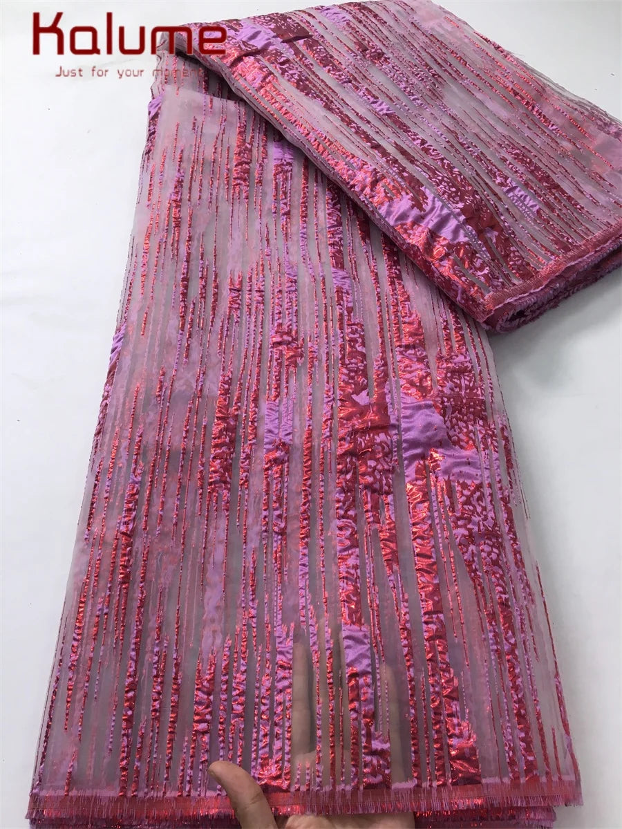 Kalume African Gilding Lace Fabric Jacquard For Party Dress