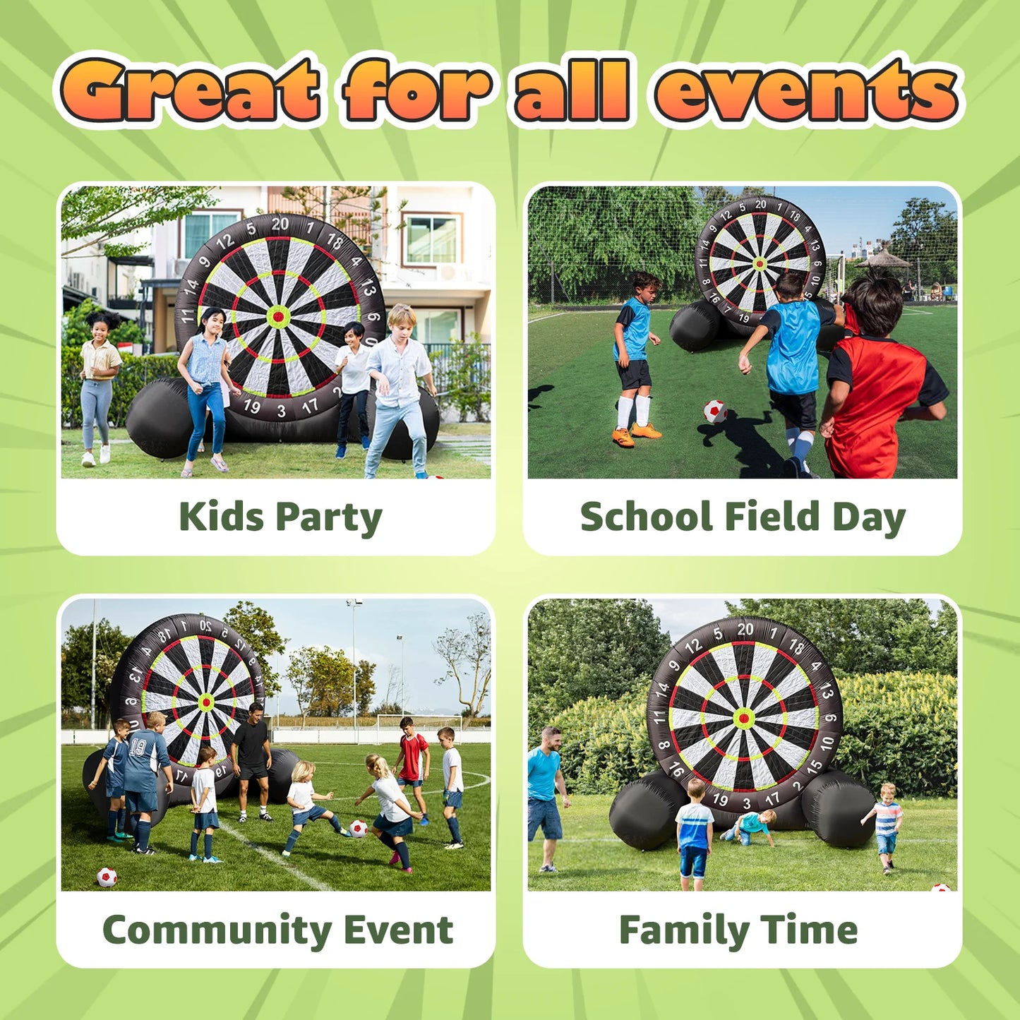 VANCEN Giant Outdoor Inflatable Soccer Darts Board Blower