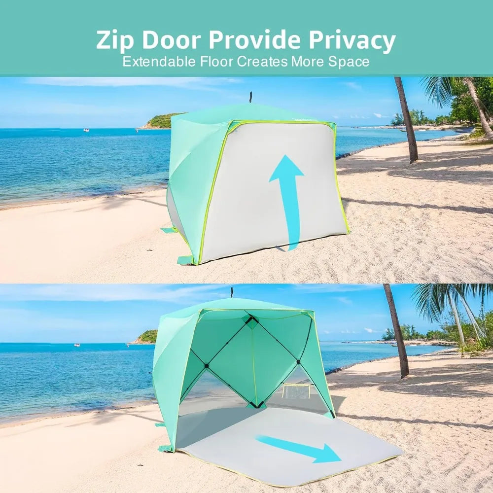 XMSJ Pop Up Beach Tent Portable UPF50 Sun Shelter Camping