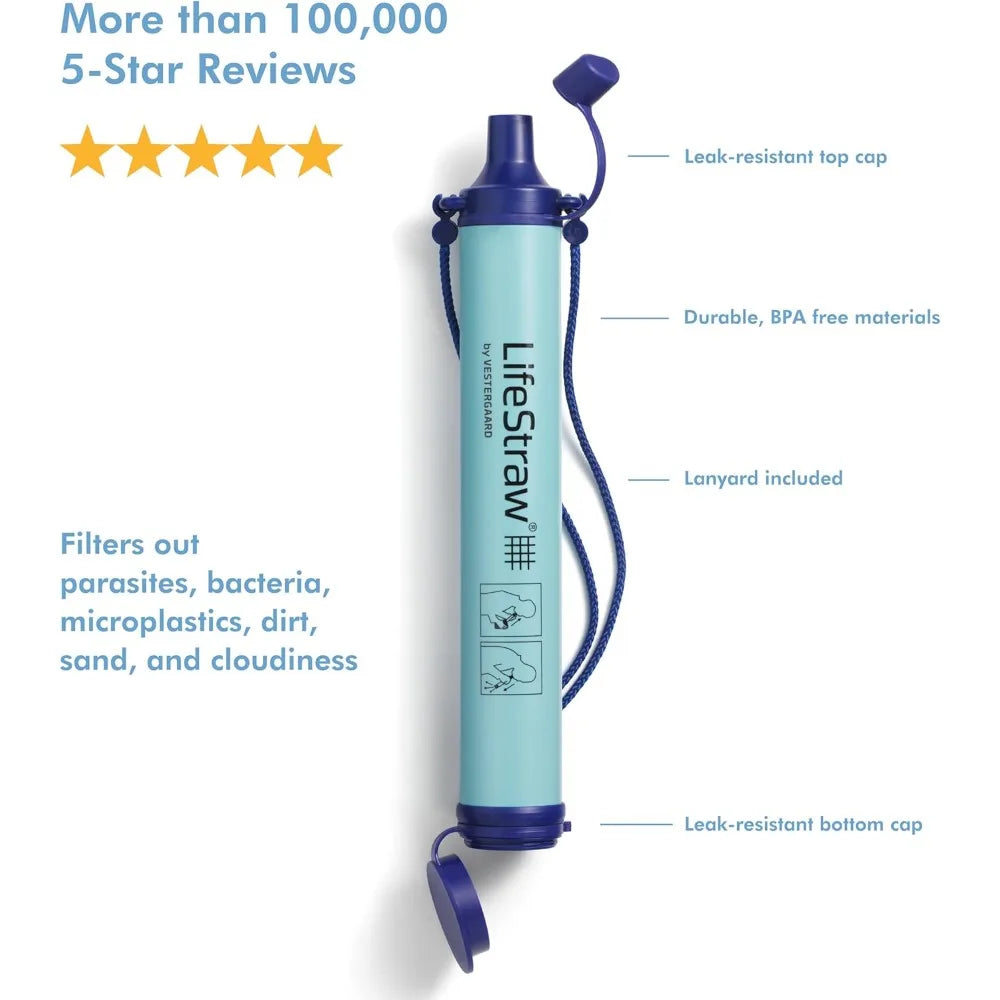 Personal Water Filter for Hiking Camping Travel Emergency Use