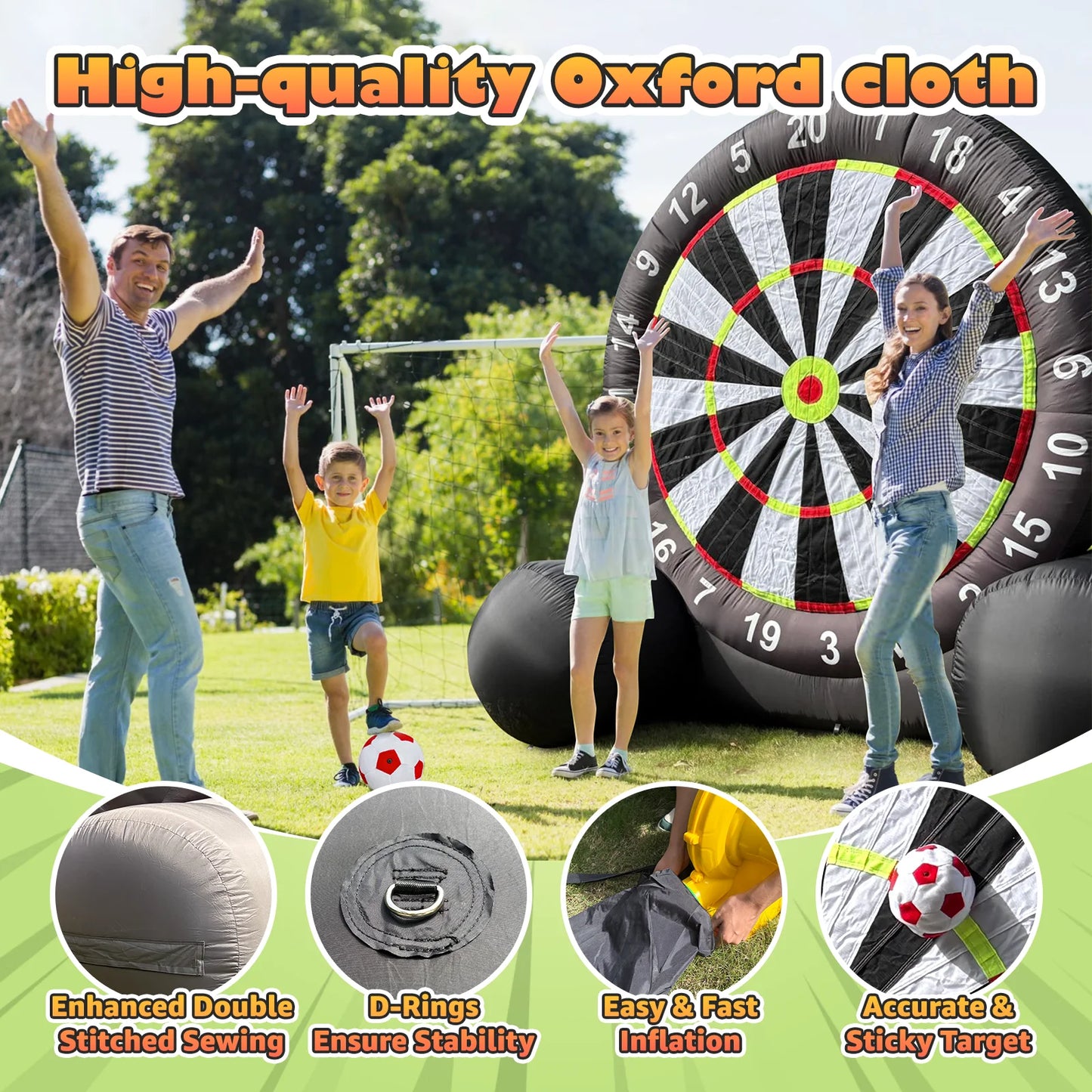 VANCEN Giant Outdoor Inflatable Soccer Darts Board Blower