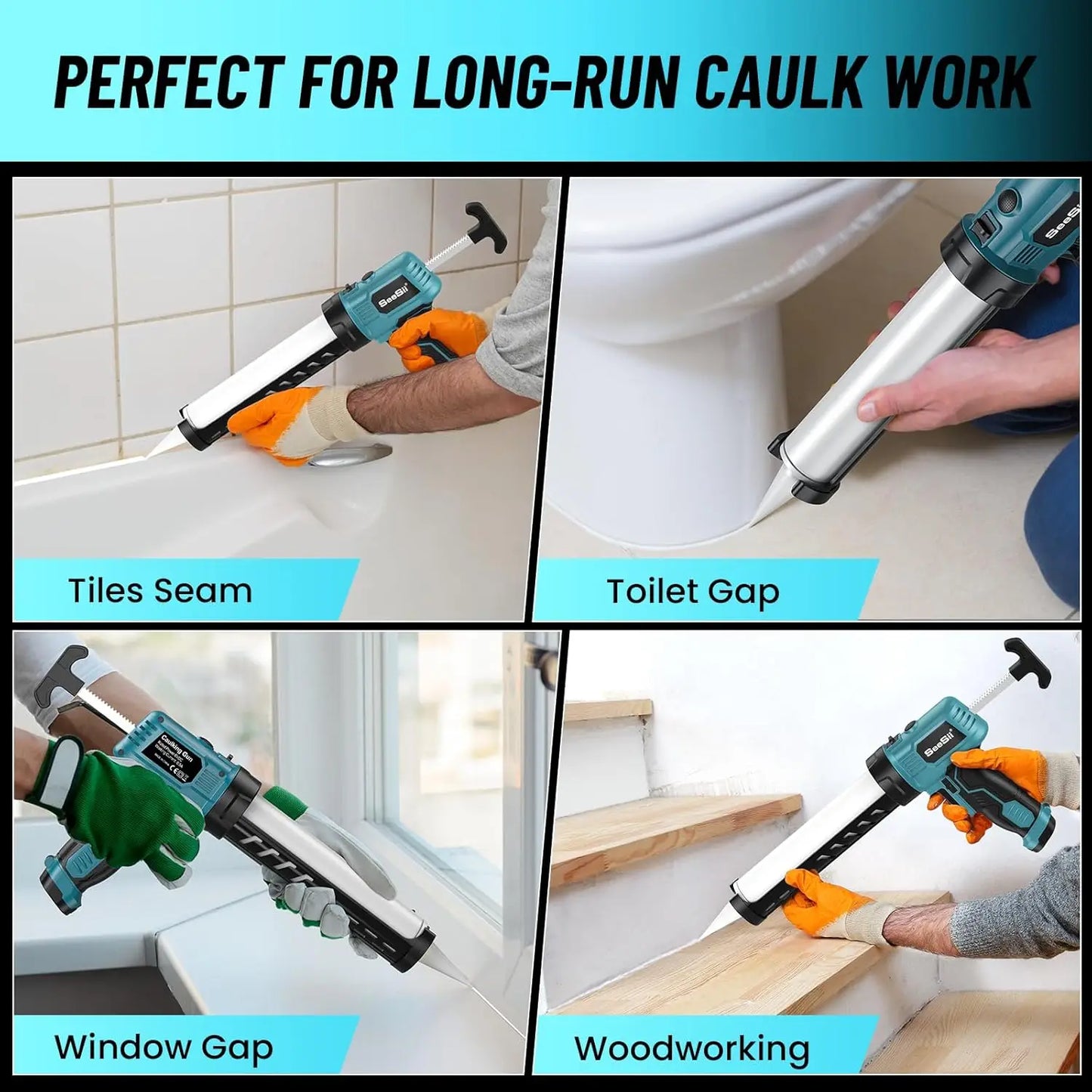 Seesii Cordless Electric Glue Gun with LED Light