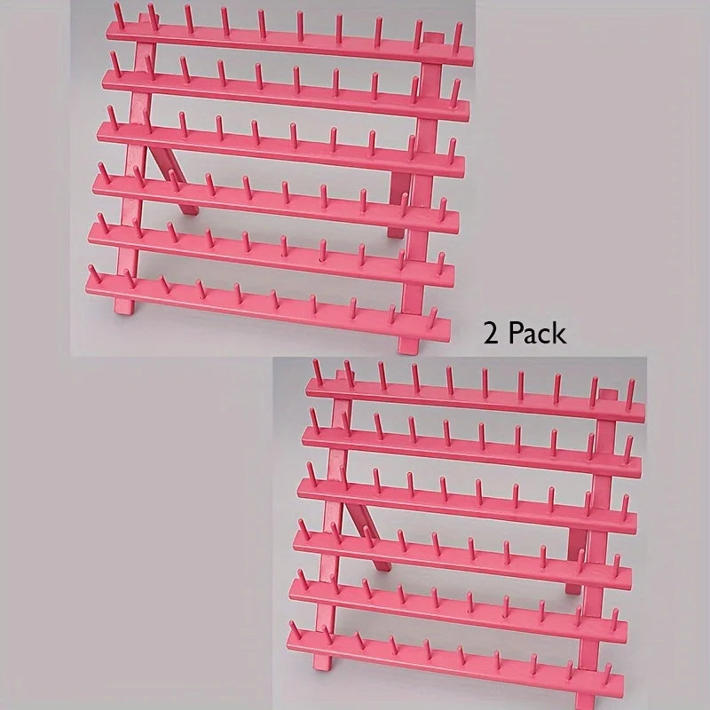 2PCS Wooden Thread Rack for 60 Spools Sewing and Embroidery