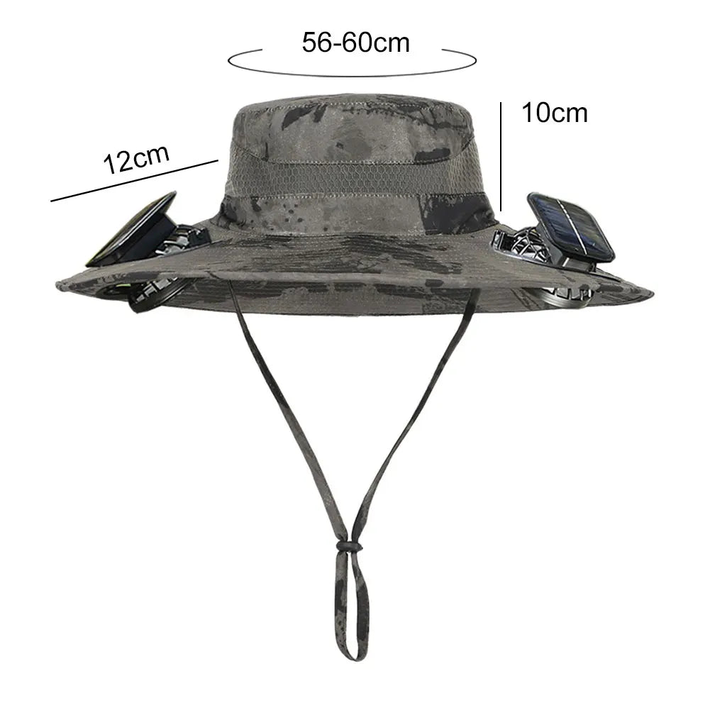 Guangdong Solar Powered Fan Hat UV Protection Wide Brim