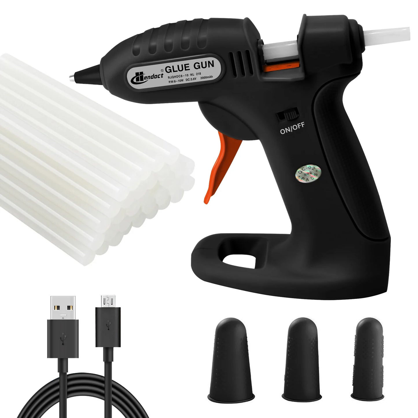 Cordless Hot Melt Glue Gun with 30 Mini Glue Sticks for DIY