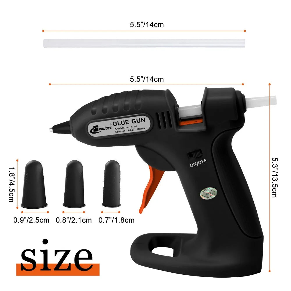 Cordless Hot Melt Glue Gun with 30 Mini Glue Sticks for DIY
