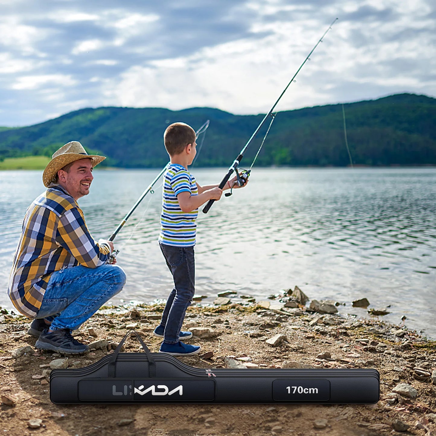 Lixada Folding Fishing Rod Bag Oxford Cloth Case For Tackle