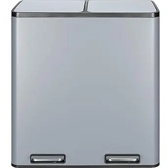 60L Dual Compartment Stainless Steel Kitchen Trash Can