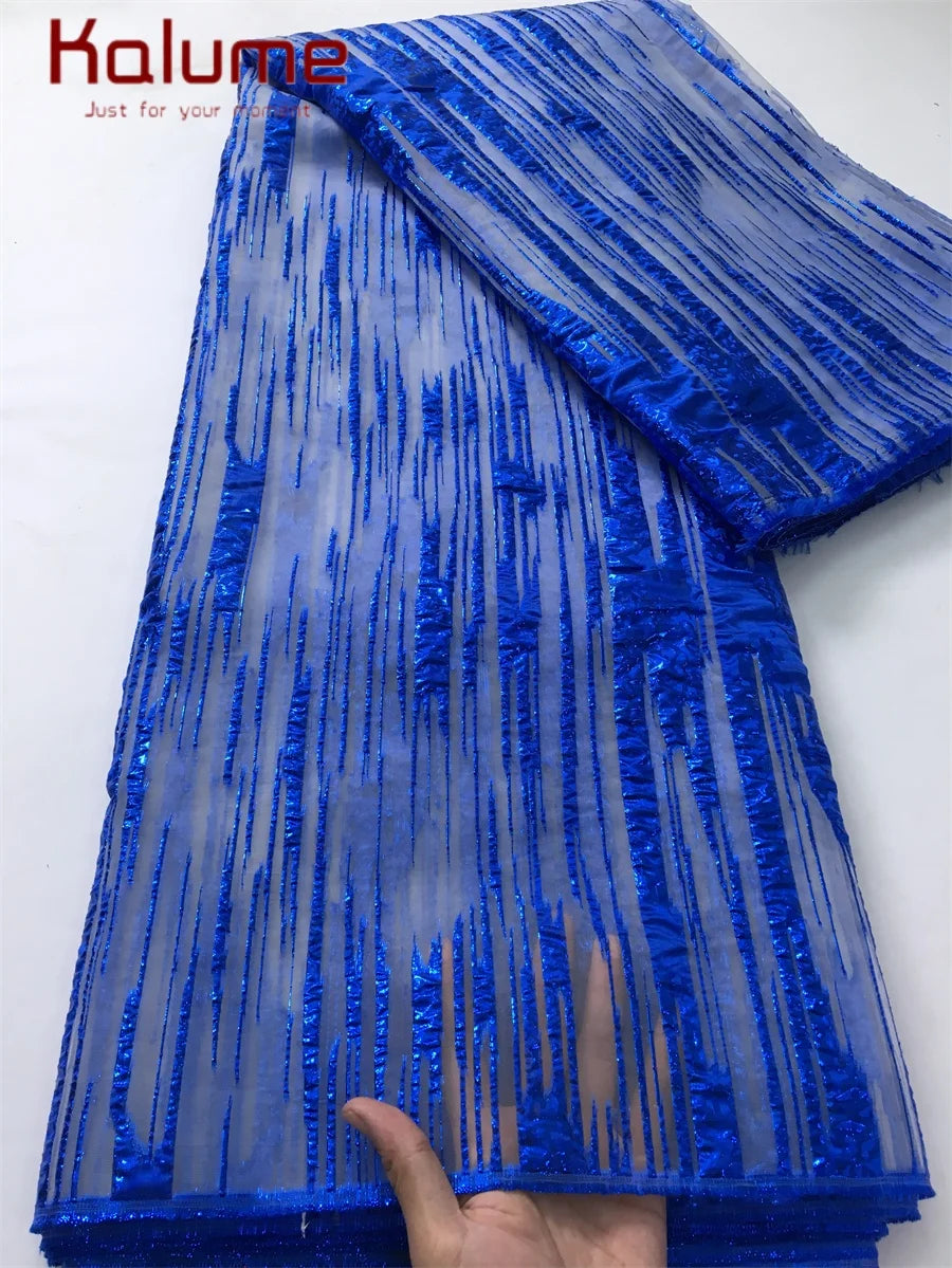 Kalume African Gilding Lace Fabric Jacquard For Party Dress