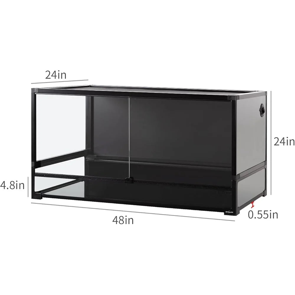 Collapsible Reptile Terrarium 120 Gallon Glass Tank for Pets