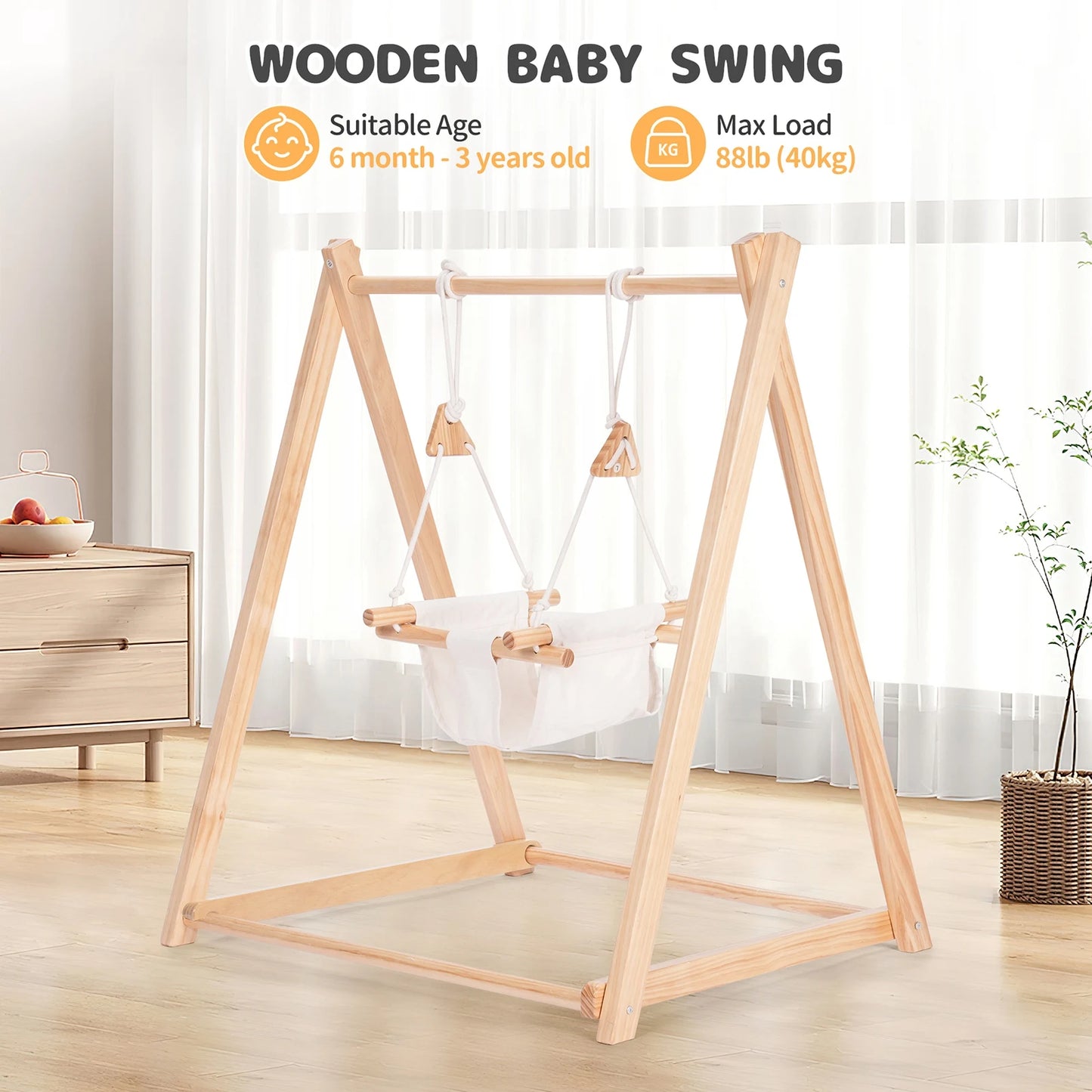 DOACT Foldable Indoor Swing Hammock Chair For Toddlers