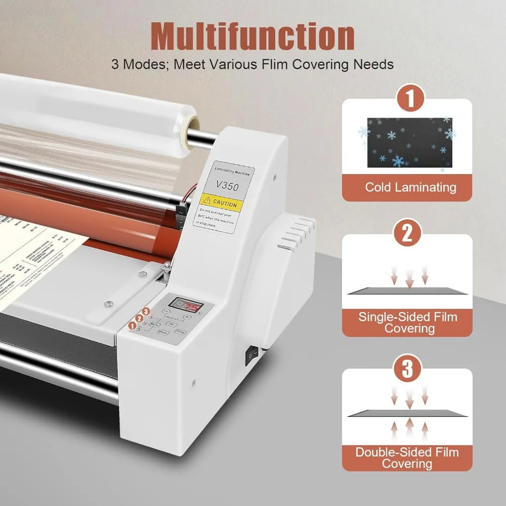 Electronic Laminating Machine 4-Roller 350MM Hot Cold Lamination