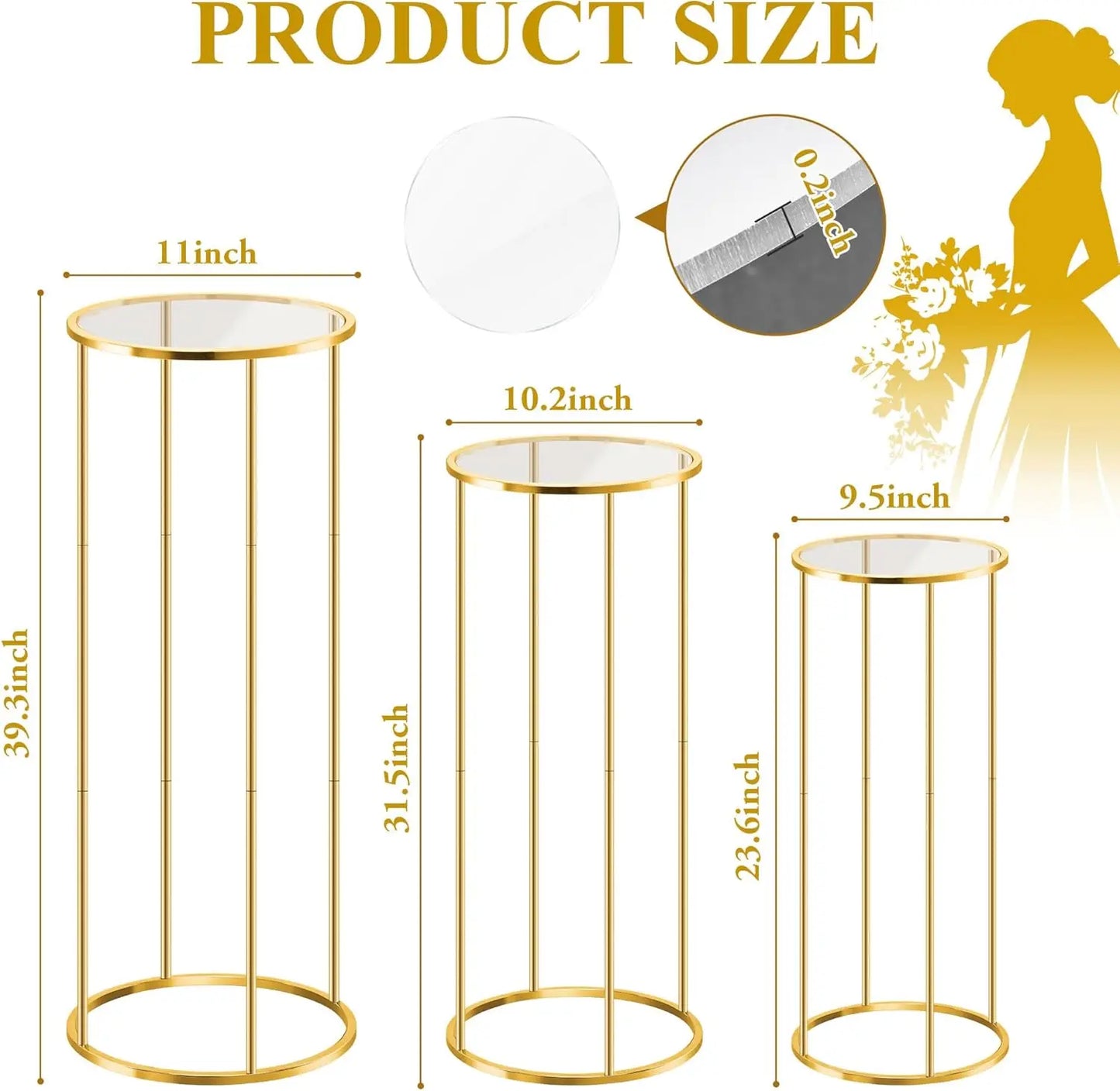 Zhejiang Three Tier Cylinder Table Stands Durable Metal Base