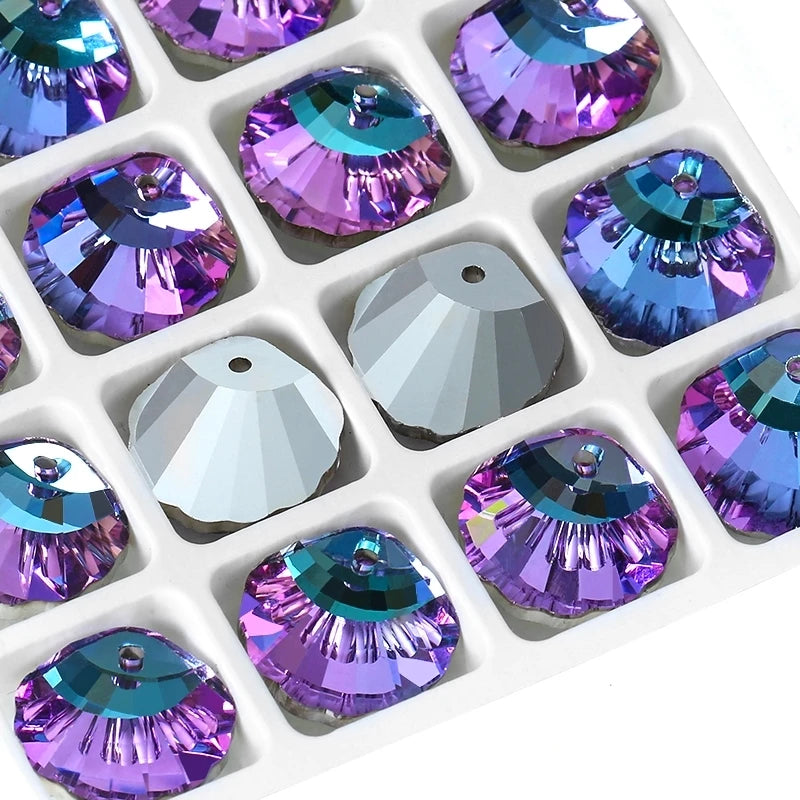 QIAO Shell Crystal Charms Beads 12Pcs Jewelry Making Kit