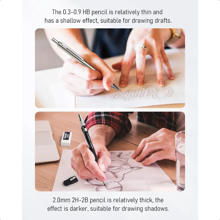 Handle 37 Piece Art Mechanical Pencil Set With Lead Holders