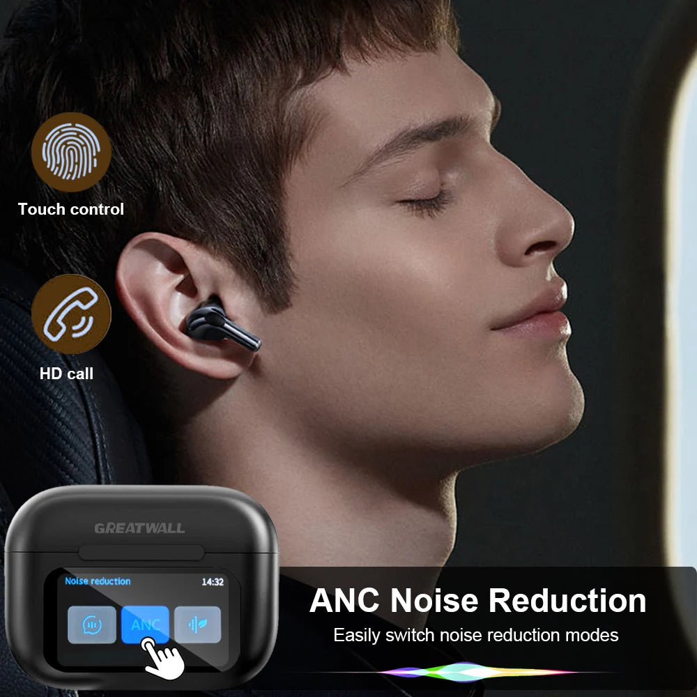 GreatWall Wireless Bluetooth Earphones with ANC and HD Mic