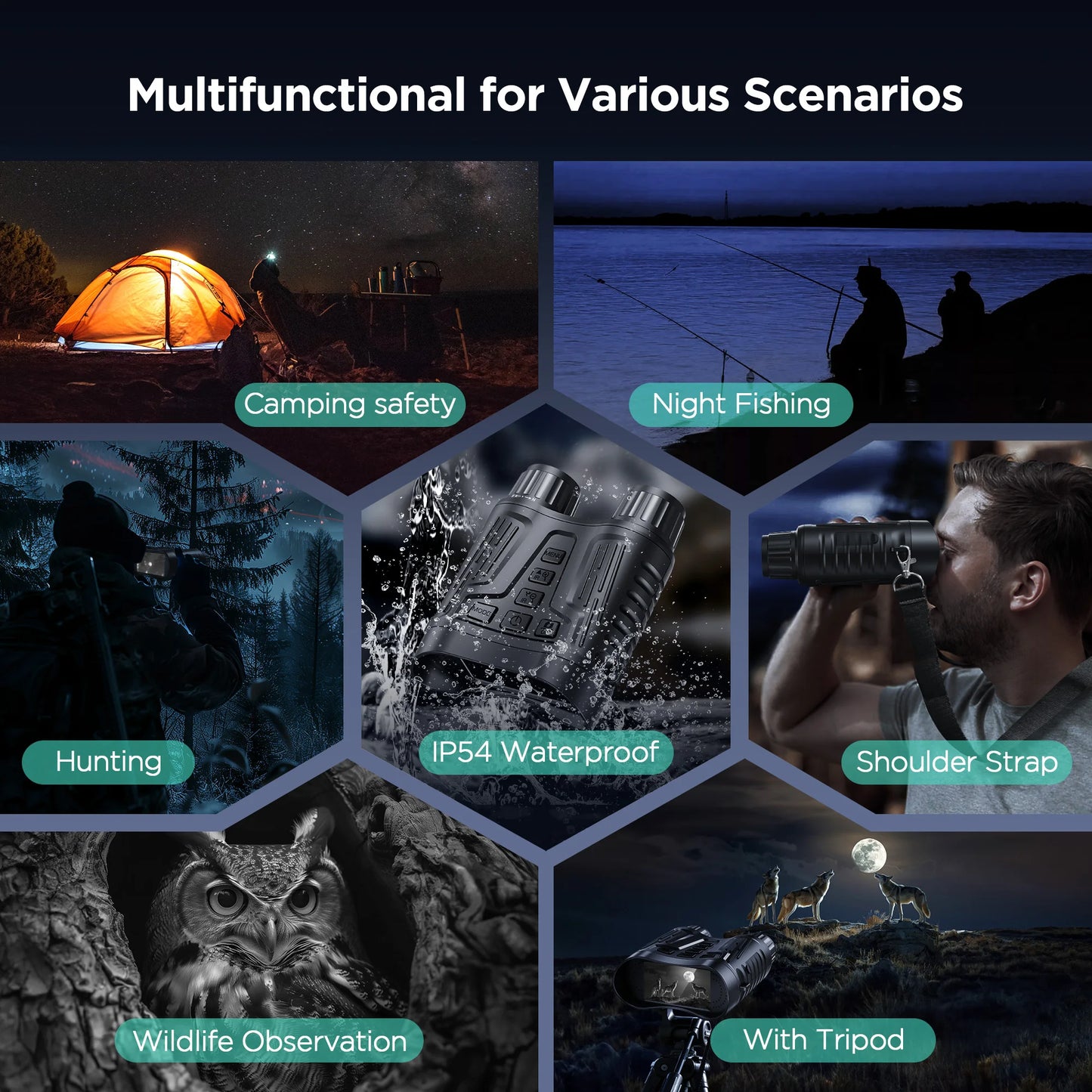 DIYIMINE Night Vision Binoculars 8X Digital Zoom IR