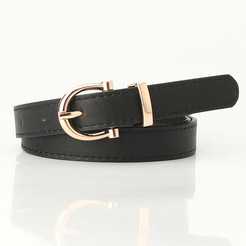 Classic PU Leather Women Belt Buckle Waist Dress Accessory