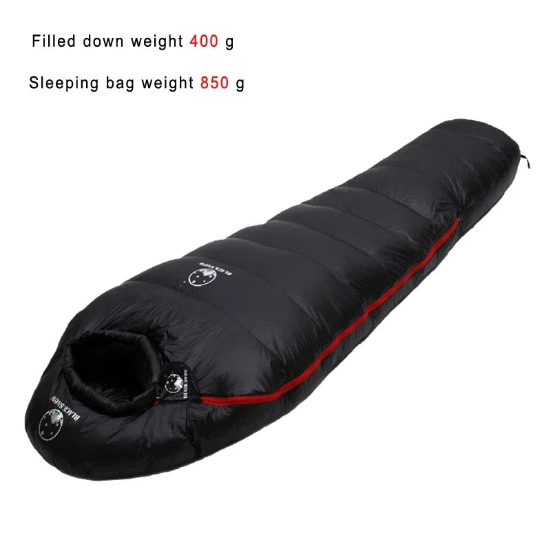 BLACNSNOW Adult Mummy Style Goose Down Sleeping Bag Winter Use