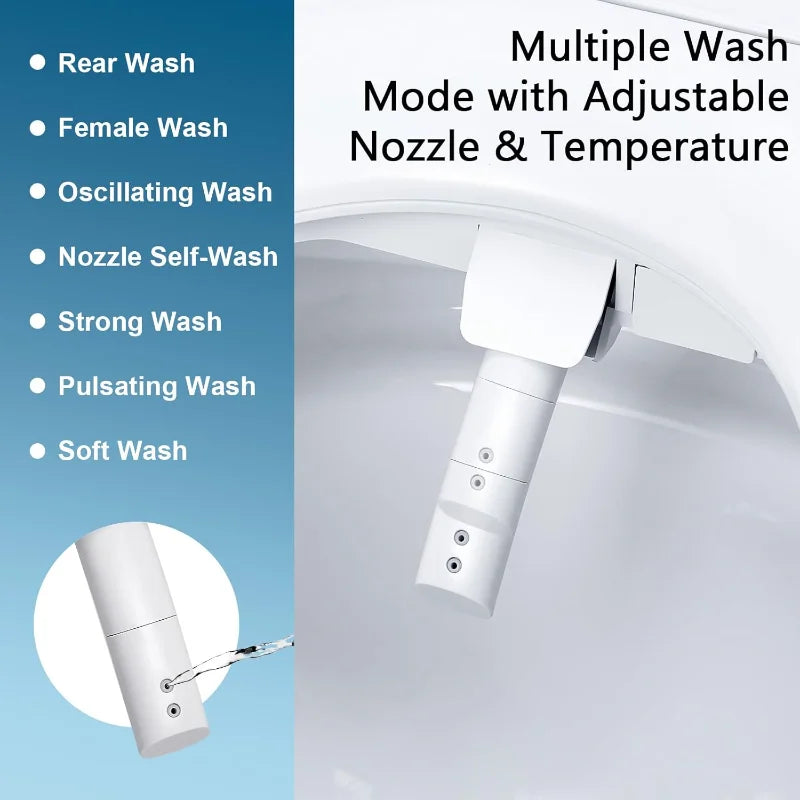 Smart Electronic Bidet Toilet Seat with Heated Lid and Warm Water