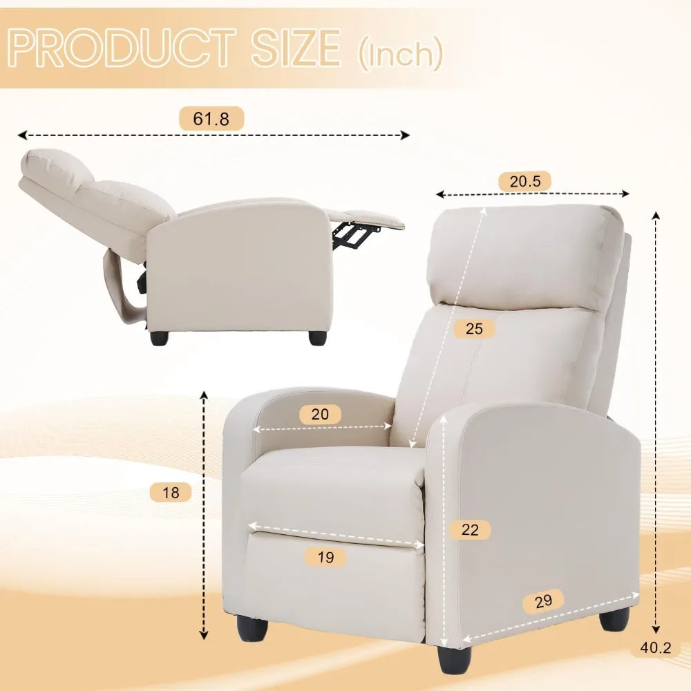 TANGXU Recliner Chair – Breathable Padded Faux Leather
