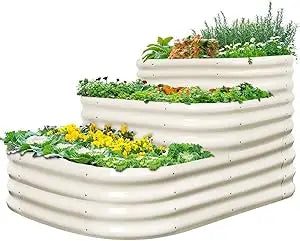 Quictent Galvanized Tiered Raised Garden Bed Kit for Outdoor Plants