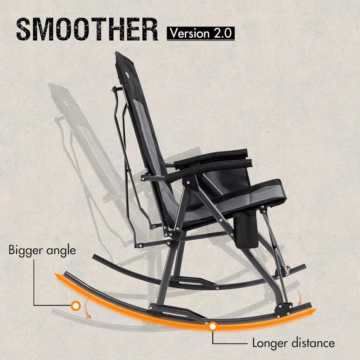 XMSJ Oversized Folding Rocking Chair Portable Outdoor Rocker