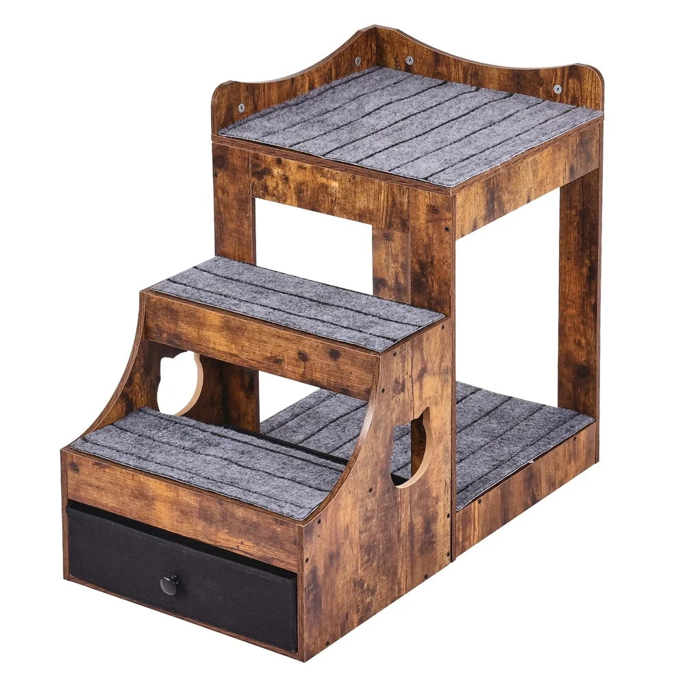 XMSJ Double Deck Pet Bed With Detachable Steps And Storage