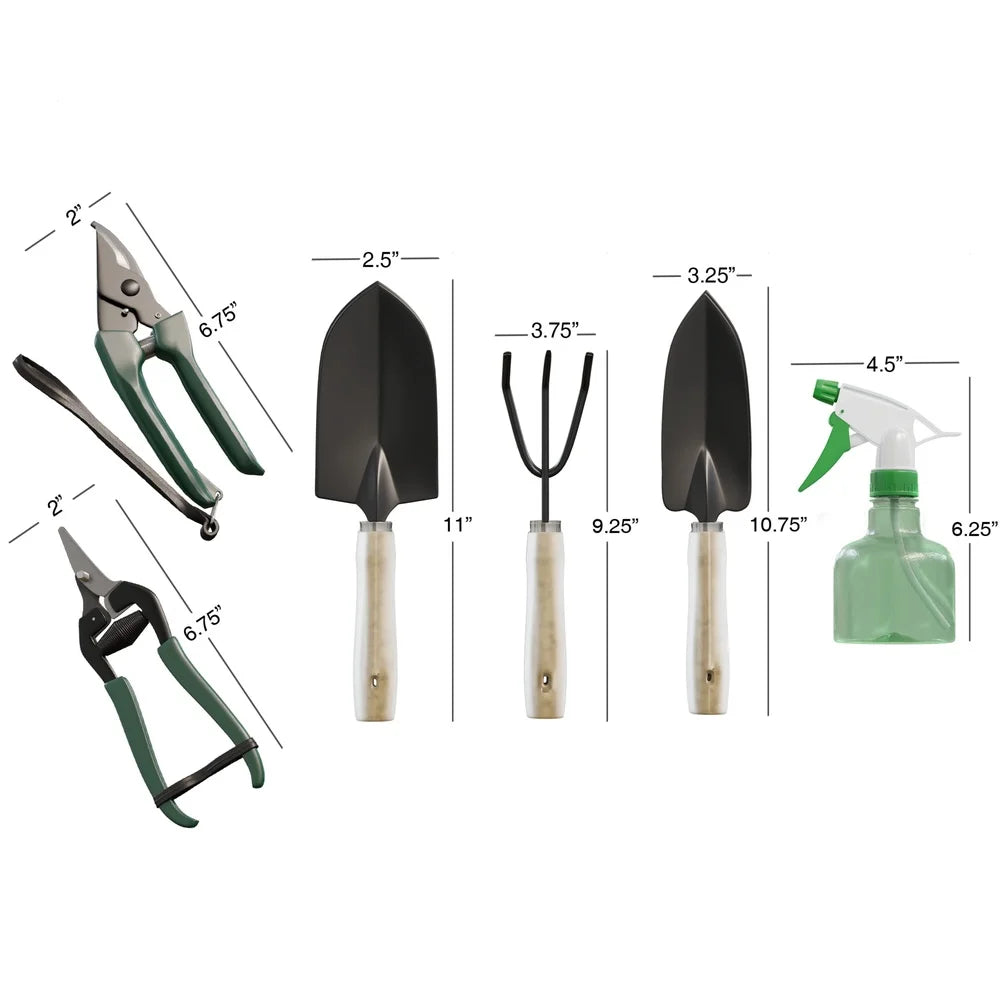 XMSJ 8 Piece Gardening Tool Set with Canvas Tote