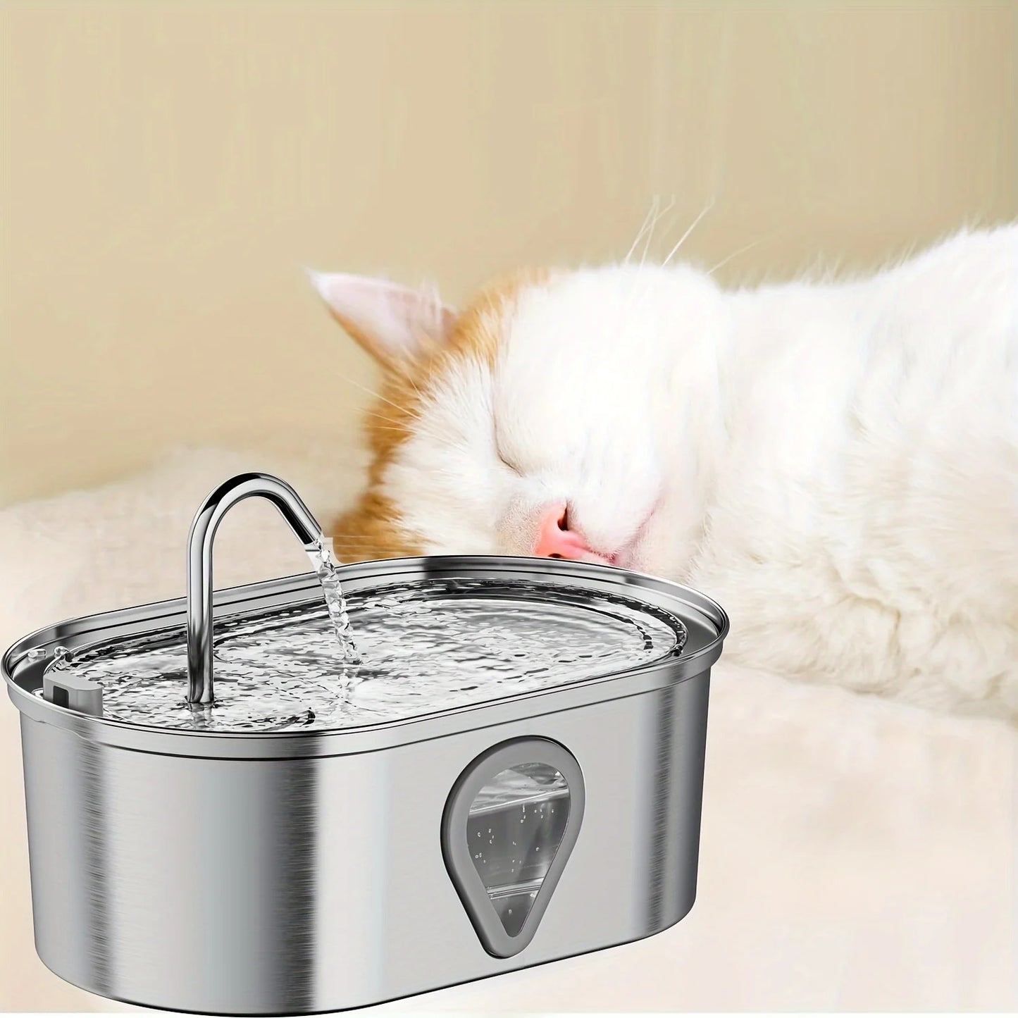 Automatic 3.5L Stainless Steel Cat Water Dispenser with LED Light