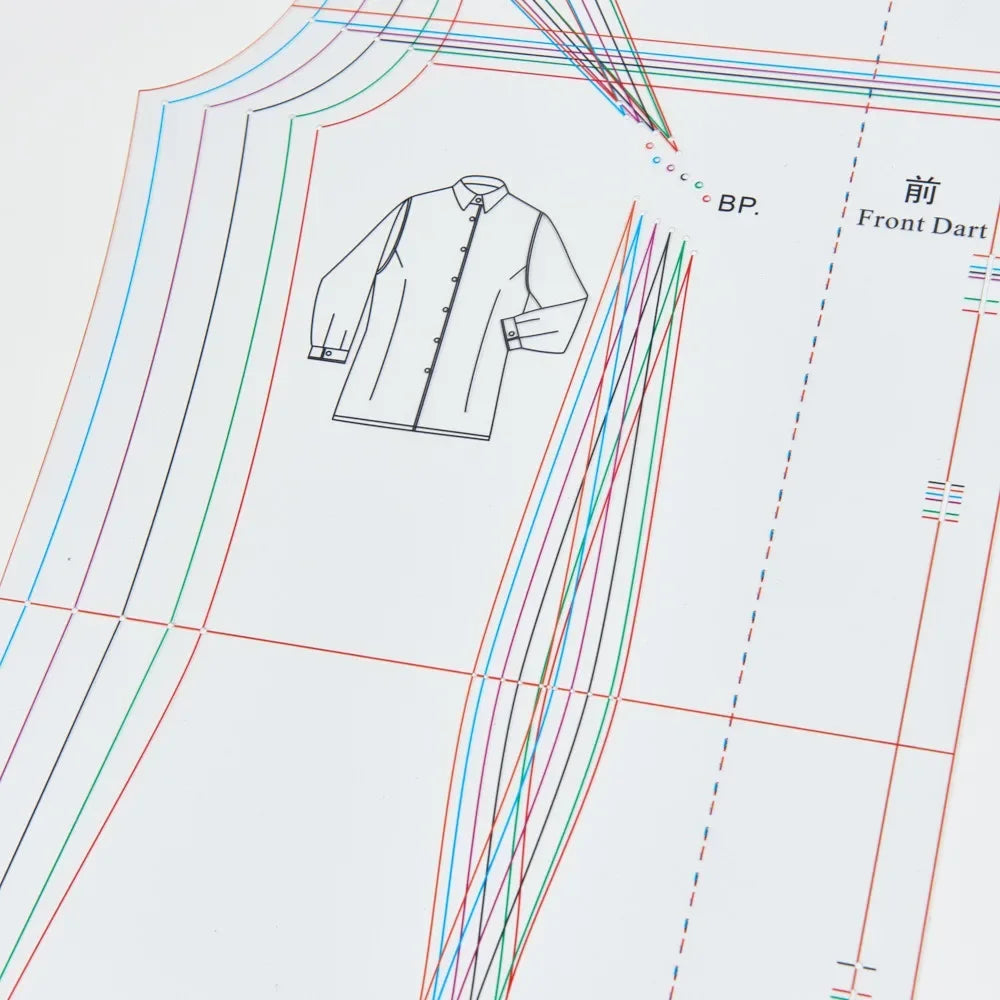 SmartBao Women's Shirt Pattern Ruler for Sewing Design