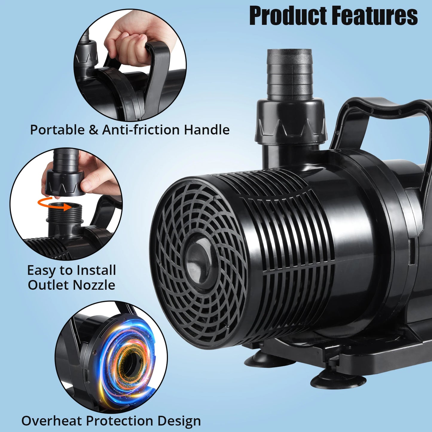 HiMISS Submersible Pond Pump 200W High Flow 5812 GPH
