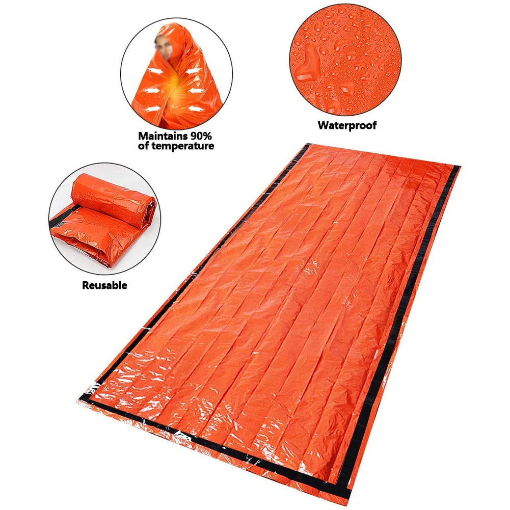 ALLOYSEED Emergency Blanket Portable Thermal Sleeping Bag Set