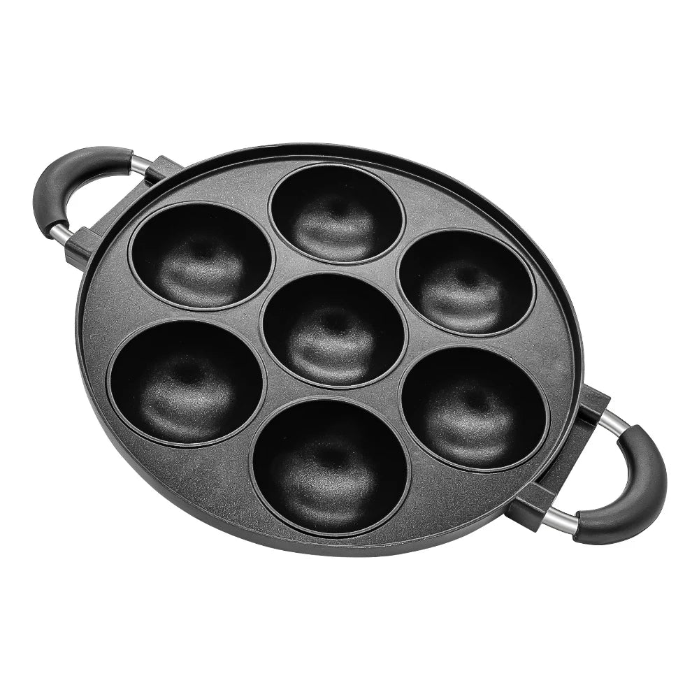 Cast Iron 7 Hole Omelette Pan Nonstick Cookware Kitchen