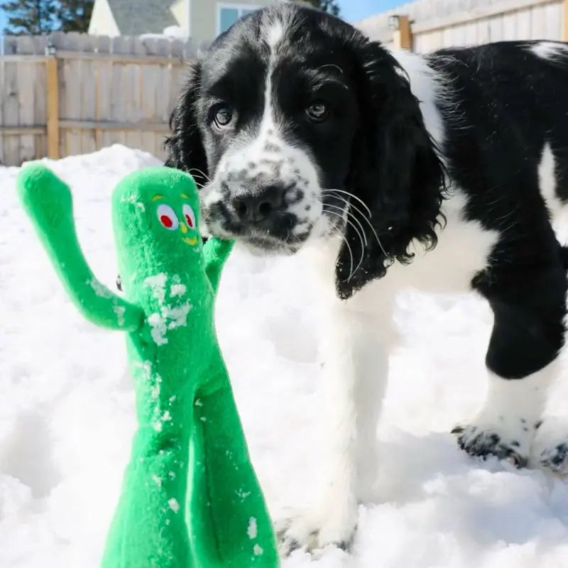 Gumby Soft Plush Squeaker Dog Toy For Fetch And Chew