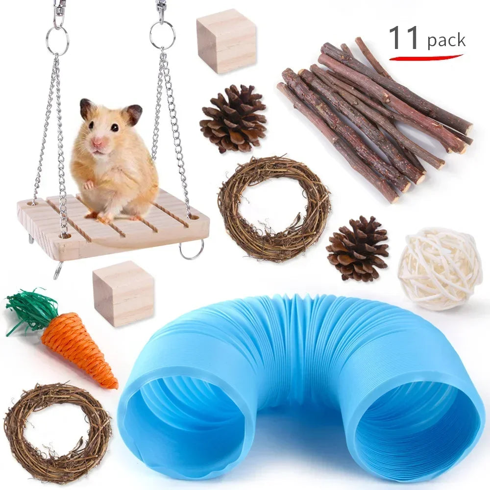 Hign-concerned Wooden Hamster And Small Pet Toys Set