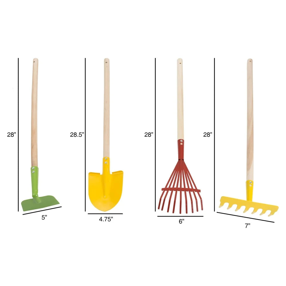 XMSJ Kids Garden Tool Set with Wooden Handles